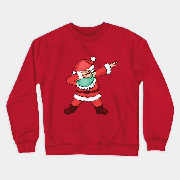 Dabbing Santa in Mask Crewneck Sweatshirt by madeinchorley